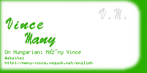 vince many business card